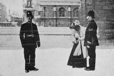 Miss. Billington Finding Her Card, from an article entitled The Reassembling of Parliament published in The Graphic, October 27th 1906 by English Photographer